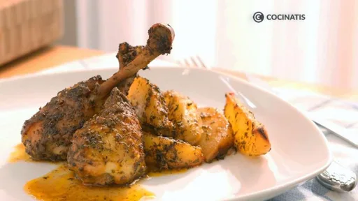 Muslos de pollo con patatas al horno