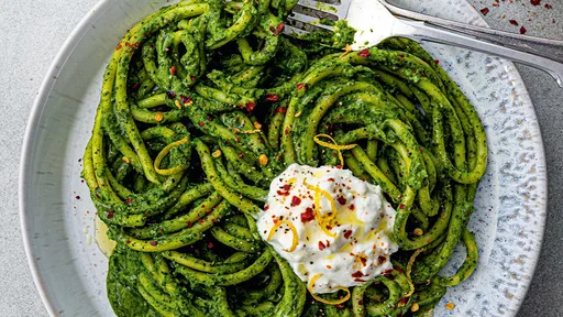 Pasta verde cremosa