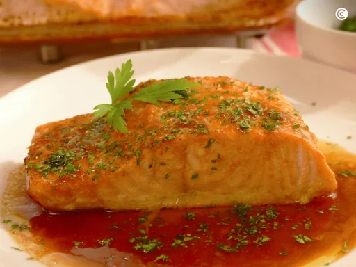 Salmón con salsa teriyaki