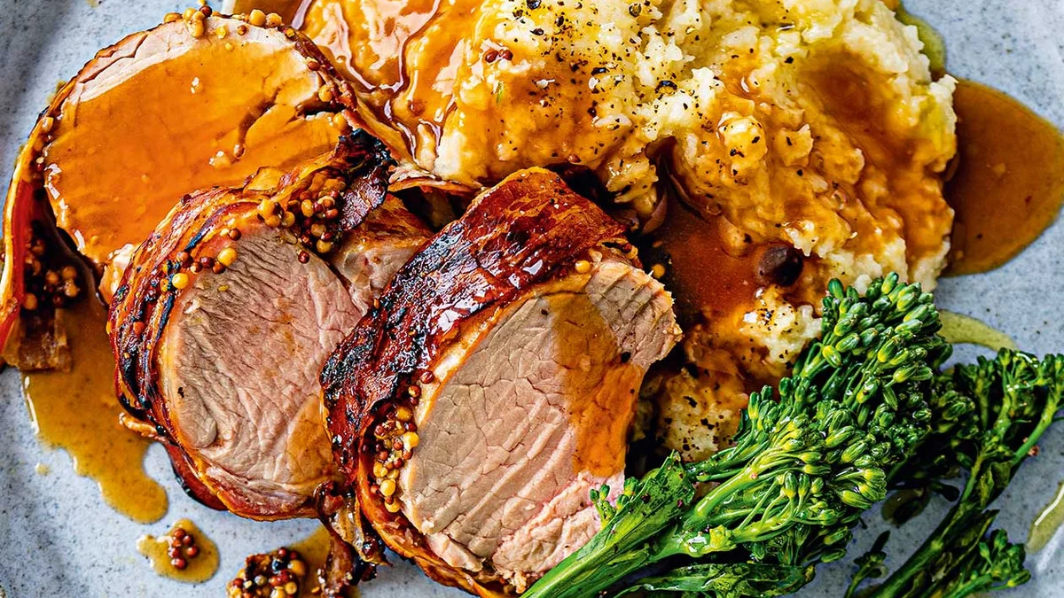 Pancetta pork with celeriac mash