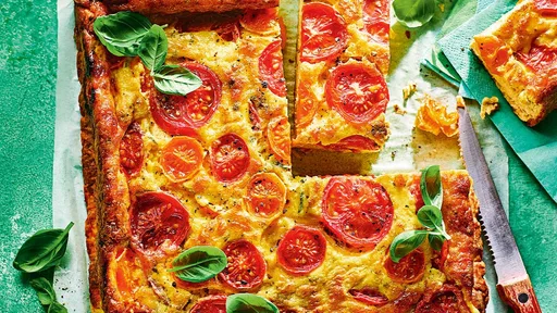 Tarta de tomate de verano y anchoas