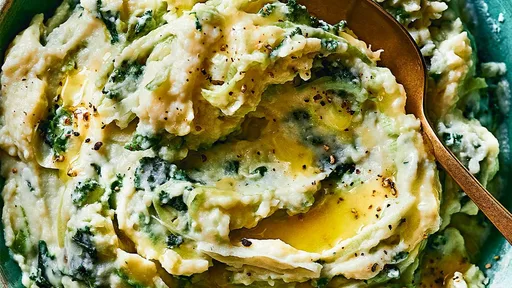 Colcannon de puerros con miso