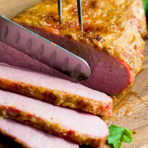 Carne de Ternera Curada al Horno con Glaseado de Mostaza y Miel