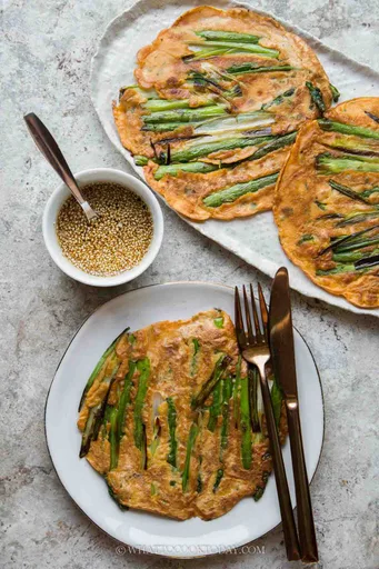Asparagus Scallion Pancakes