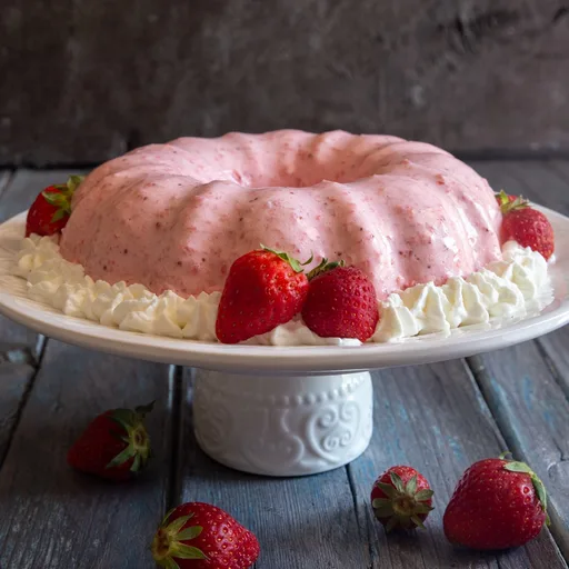 Postre bávaro italiano de fresa