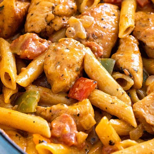 Pasta con pollo a la cajún