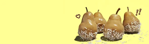 Peras bañadas en caramelo