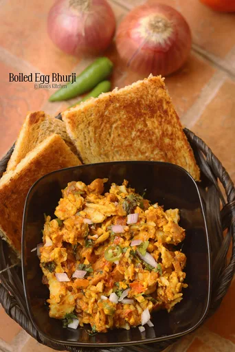 Receta de bhurji de huevo cocido