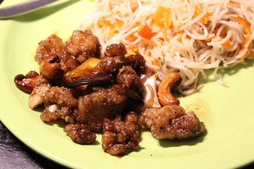 Receta de pollo crujiente con anacardos