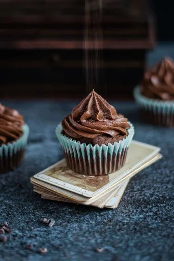 Chocolate cupcakes with chocolate Irish cream frosting