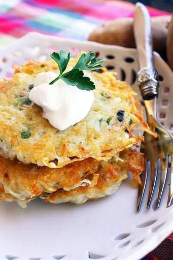Crispy Scallion Potato Pancakes