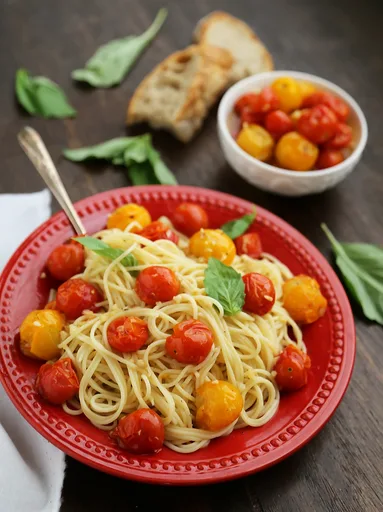 Tomates cherry asados al ajillo