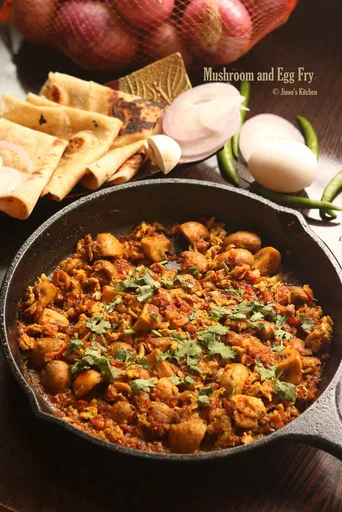 Mushroom egg masala fry recipe