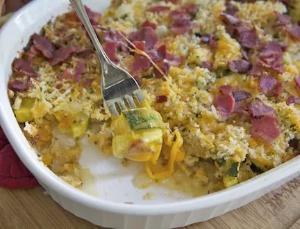Gratinado de calabacín con queso