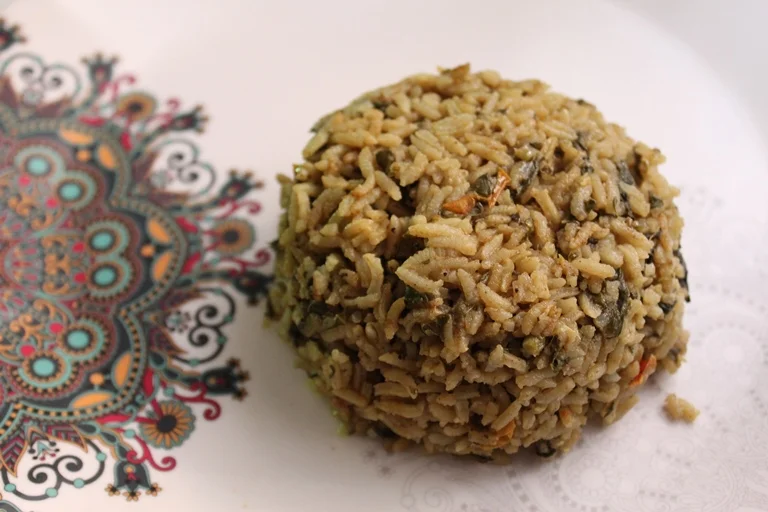 Palak Coconut Milk Pulao Recipe - Palak Pulav Recipe