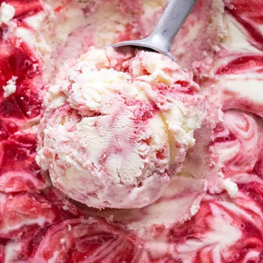 No-Churn Raspberry Swirl Ice Cream