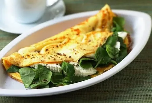 Tortilla de espinacas, ricotta y albahaca