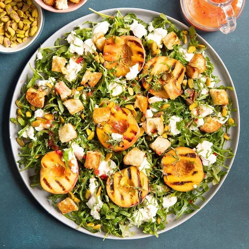 Ensalada de melocotón y burrata