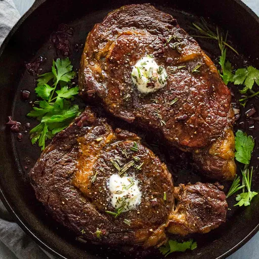 Ribeye Steaks with Red Wine Sauce