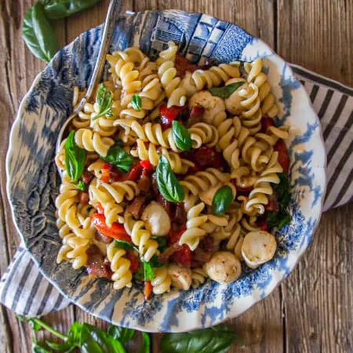 Ensalada de pasta con pimientos asados