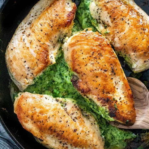 Pechuga de pollo rellena de espinacas