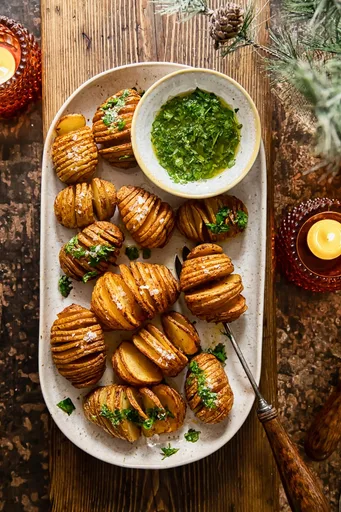 Hasselback Potatoes with Gremolata
