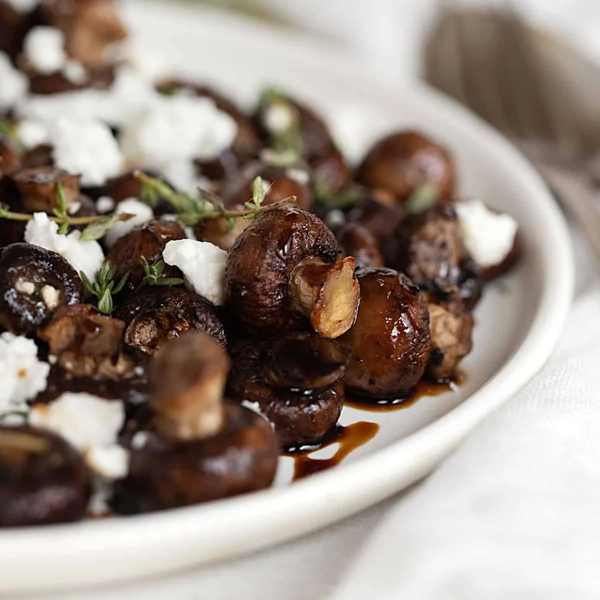 Air Fryer Mushrooms with Balsamic Glaze