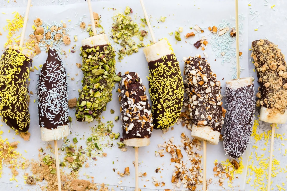 Frozen Bananas on a Stick