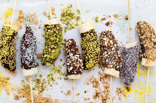 Frozen Bananas on a Stick