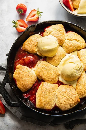 Strawberry Marsala Cobbler