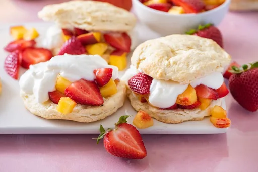 Peach & Strawberry Shortcakes