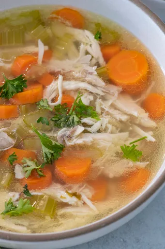 Pressure Cooker Chicken Soup with a Whole Chicken