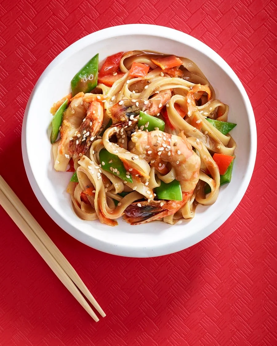 Shrimp and Rice Noodle Stir Fry