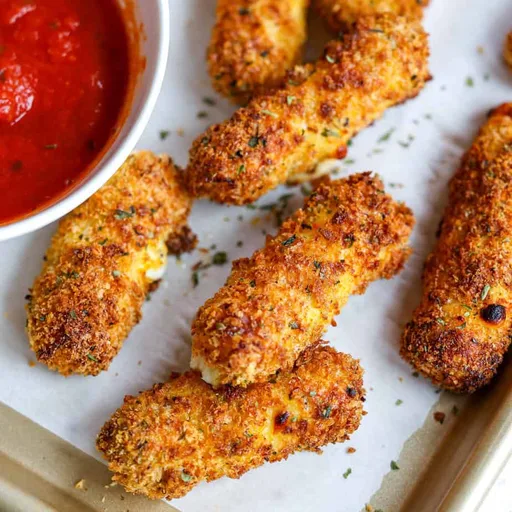 Bastoncitos de mozzarella en freidora de aire