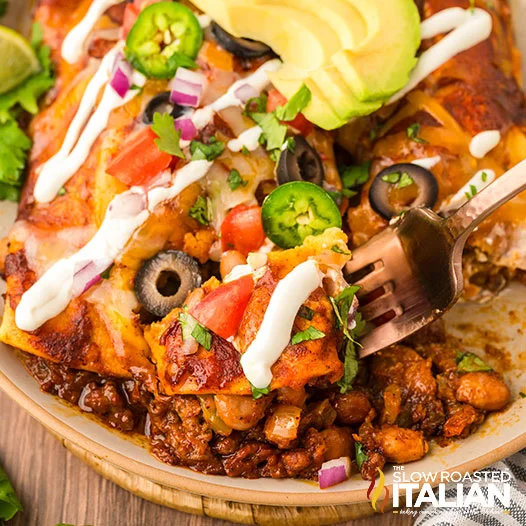 Beef and Bean Enchiladas