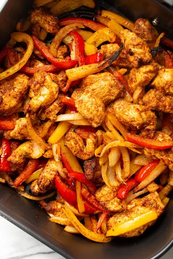 Fajitas de pollo en freidora de aire