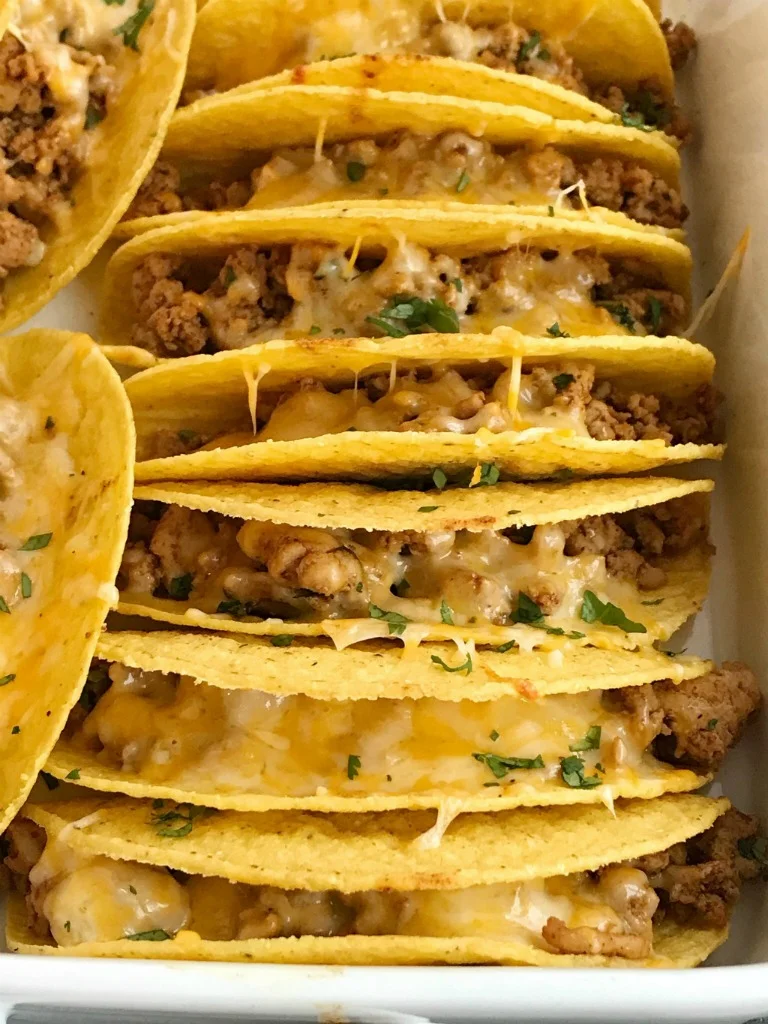 Baked Ground Chicken Tacos