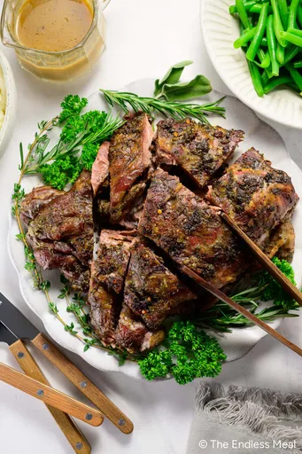Boneless Braised Leg of Lamb (with the Best Herb Gravy)