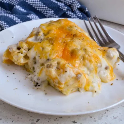 Biscuits and Gravy Breakfast Casserole