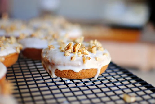 Banana Walnut Breakfast Doughnuts