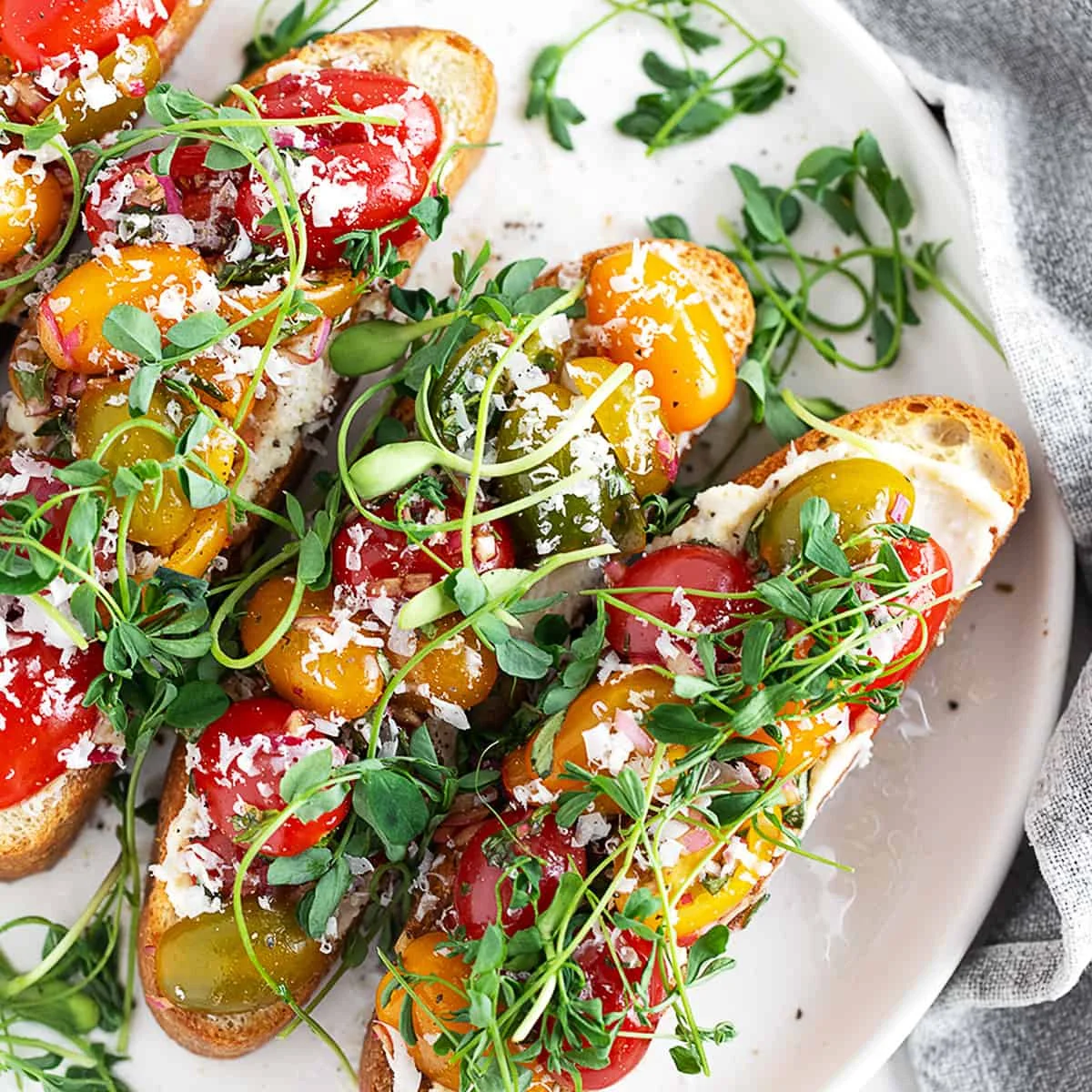 Cherry Tomato Bruschetta on Focaccia