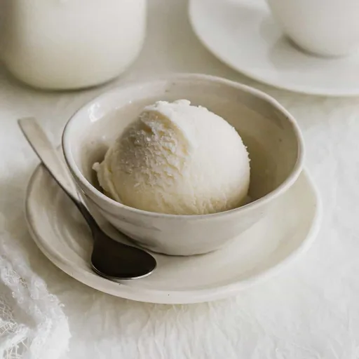 Helado cremoso de vainilla con leche (solo 4 ingredientes)
