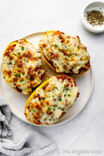 Spaghetti Squash Lasagna Boats Recipe