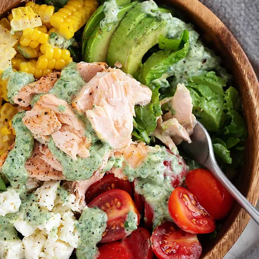 Cilantro Lime Salmon and Corn Salad