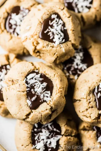 Chocolate Almond Thumbprint Cookies Recipe