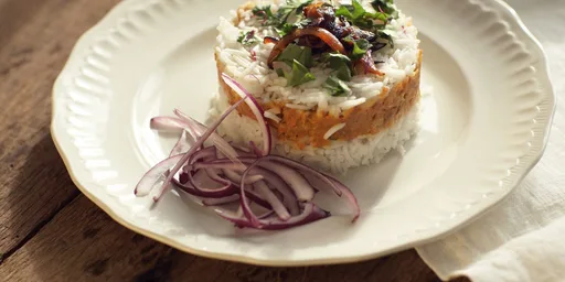 Leftover turkey biryani