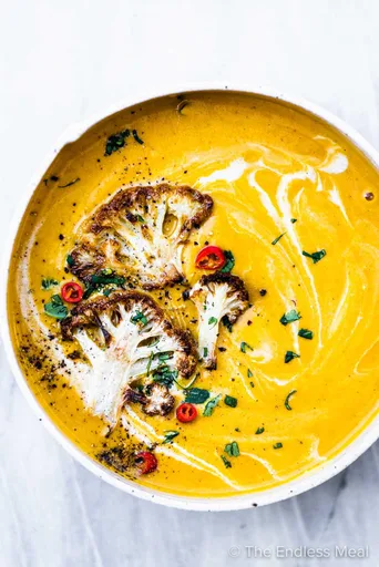 Coconut Curried Cauliflower Soup Recipe