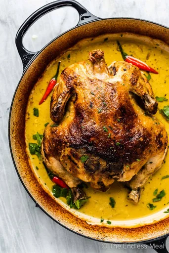 Receta de pollo estofado al leche de coco