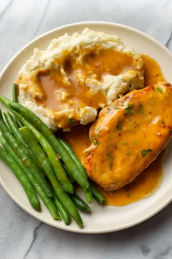 Pollo facil con salsa gravy
