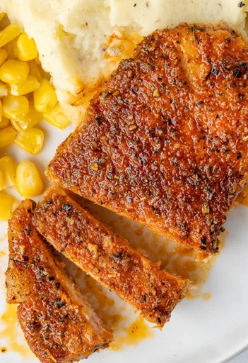 Chuletas de cerdo con azúcar moreno